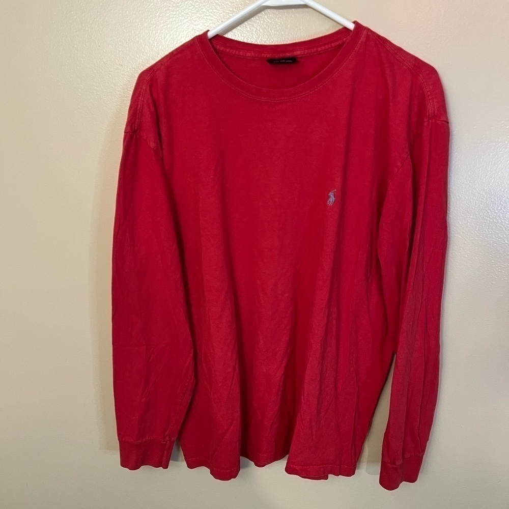 Polo Ralph Lauren Red Mens Long Sleeve T-Shirt Sz L